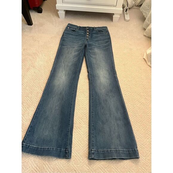 EUC 7 For All Mankind Button-Front Dojo Jeans - Picture 1 of 9